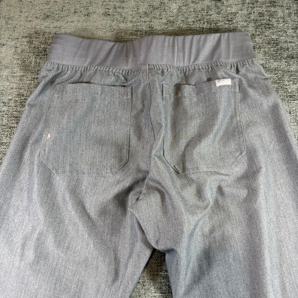 FIGS Scrub Pants Womens XS Grey Technical Collection Teal Drawstring Yoga Waist - Picture 12 of 13